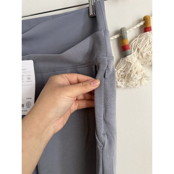 Athleta Seasoft Wide Leg Pant Coastline Blue Travel Packable Commute Comfort NWT - Picture 7 of 9